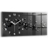 Horizontálne Sklenené Nástenné Hodiny do Kancelárie s vzorom Čierna abstrakcia 60x30 cm
