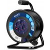 Kábelový navijak, 4 zásuvky, 2P+E, PVC H05VV-F 3x1.5mm2, 50m, ochrana proti preťaženiu, bezpečnostné uzávery