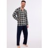 Cornette pyžamo 114/73 long/r M-2XL pánske pyžamo na zips grafit M