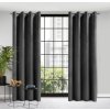 Eurofirany Dizajnový záves Rosa z jemného zamatu - 140x250 cm - čierny uchytenie dekoračné kolieska
