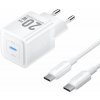 Nabíjačka do siete Vention 1-Port USB-C GaN Charger (20W) s USB-C do USB-C Cable (1M) EU-Plug White (TZ-FEPW0-EU-01)