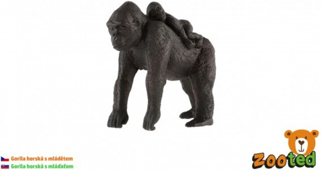 Teddies Gorila horská s mládětem zooted 9 cm