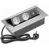 Obdélníková výsuvná zásuvka, 2x 240V, 2x USB, hlink