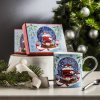 Vianočný porcelánový hrnček X-MASS MUG BALL MODRÝ 350 ml