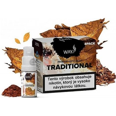 4-Pack Traditional WAY to Vape E-LIQUID, obsah nikotínu 3 mg