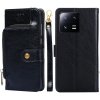 Multifunkčné peňaženkové puzdro Zipper Bag na Xiaomi 13 Pro - Čierna