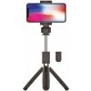 WINNER GROUP Selfie tyč WG 6, selfie tyč + tripod, teleskopická s bluetooth tlačítkem, černá 8591194087356 (7243)