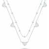 Brilio Silver Dvojitý strieborný náhrdelník so srdiečkami NCL156W