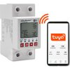 Relé 63A na DIN lištu s elektromerom Qoltec | Časovač | Tuya | Wi-Fi | LED dióda