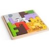 Bigjigs Toys Drevené kocky puzzle so zvieratkami safari