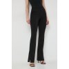 Nohavice Karl Lagerfeld dámske, čierna farba, rovné, vysoký pás 241W1007 40