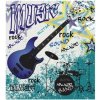 DIMEX | Vliesová fototapeta na stenu Modrá gitara MS-3-0323 | 225 x 250 cm | modrá, tyrkysová, čierna, žltá + Vliesová fototapeta na stenu DIMEX Modrá gitara MS30323 v rozmere 225 x 250 cm