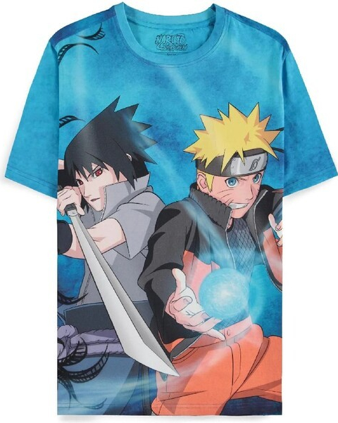 Naruto Shippuden Naruto & Sasuke Digital Printed Men\'s Short Sleeved T-Shirt III II