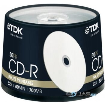 TDK CD-R 700MB 52x, 50ks