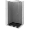 Mexen Pretoria, sprchovací kút 80 (dvere) x 120 (stena) cm, 6mm šedé sklo, chrómový profil + čierna sprchová vanička, 852-080-120-01-40-4070