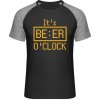 Mymate Predĺžené Tričko MY111 - Dizajn - It's Beer O Clock - Black / Heather Black - M - Pánske