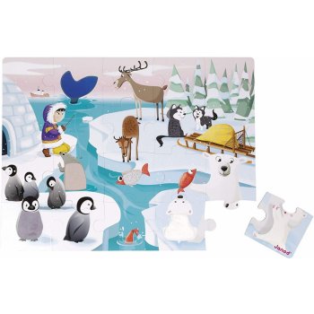 Janod 02773 cardboard s textúrou TACTILE Život na ľade 20 dielov