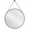 Mexen String, okrúhle kúpeľňové zrkadlo na pásiku 70 cm, farba rámu čierna matná, 9854-070-070-000-70