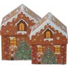 Set vianočných darčekových krabíc Cookie Houses, hnedá, 2 ks