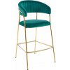 Moderná barová stolička Glamour - tmavozelená