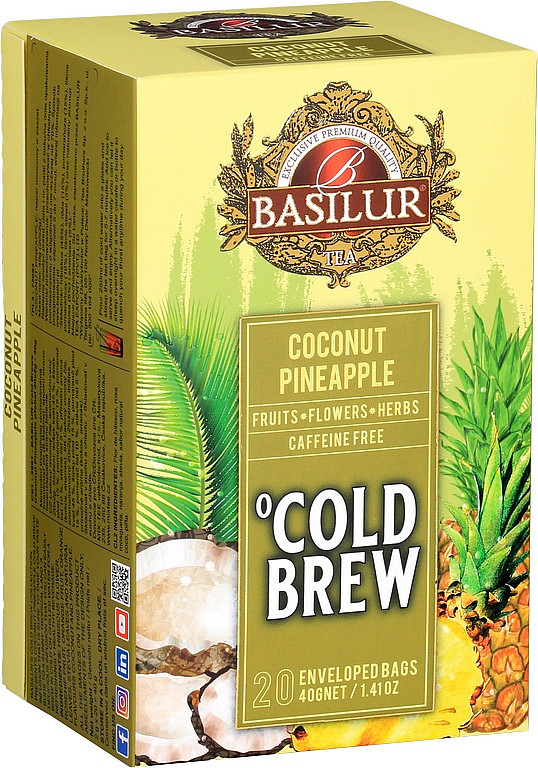 BASILUR Cold Brew Coconut Pineapple ovocný čaj 20 vrecúšok