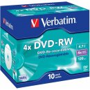 Médium na napaľovanie Verbatim DVD-RW 4,7GB 4x, 10ks
