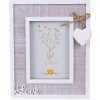 Clayre & Eef Šedý drevený fotorámik s bielou patinou a srdiečkomWoodia - 16*2*20 cm / 9*13 cm - Clayre & Eef