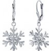 Stříbrné visací náušnice sněhové vločky Nisse