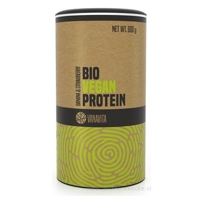 VanaVita BIO VEGAN PROTEIN banana & strawberry, proteínový nápoj, 1x600 g