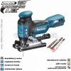 MAKITA DJV181Z bezuhlíkový motor, max. hĺbka rezu 135mm, regulácia kmitov, motorová brzda, nastaviteľný výkyv, obmedzovač nábehu, 2x LED svetlo, ochrana proti opät. spusteniu, odsávanie +pílové listy