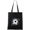 Futbalová lopta v triku - Taška bavlnená - 42 x 38 cm ( Čierna )