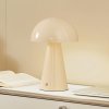 Lindby LED dobíjacia stolová lampa Nevijo, béžová, Ø20cm, USB, stmievač - 10030085