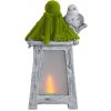 MagicHome Dekorácia Lampáš s vtáčikom solar LED keramika 26x20x45 cm