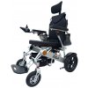 Zoela 9005AR Elektrický skládací vozík s automatickým polohováním zádové opěrky Černé polstorování a stříbrný rám
