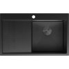 Mexen Exar, 1-komorový nerezový drez s odkvapkávačom, pravý, 780 x 480 mm, čierna, vzor voština, 6434781010P-70HC