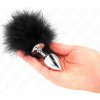 Kink - stainless steel anal plug 11 x 7 cm with feather 11 cm