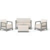 Záhradný nábytok Keter Scandi set dvojmiestna pohovka + 2 kreslá + úložný stolík béžovo sivý