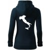 Taliansko obrys - Mikina dámska trendy zipper s kapucňou - XS ( Tmavomodrá (takmer čierna) )
