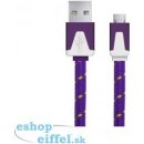 Esperanza EB176V - 5901299920213 Micro USB 2.0 A-B M/M, opetený, plochý, 1m, fialový