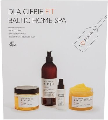 Ziaja Baltic Home Spa Fit pleťový krém ľahká formula 50 ml + želé do kúpeľa 260 ml + telový peeling hrubozrnný 300 ml + telové sérum hydratačné 400 ml darčeková sada