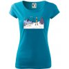 Panoráma lyžovania - Dámske tričko Pure - M ( Svetlý tyrkys )
