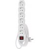 Emos P1613, predlžovací kábel 3 m / 6 zásuviek / s vypínačom / biely / PVC / 1 mm2 P1613