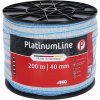 Vodivá páska 40mm Platinum 200m, modrá/biela na elektrický ohradník