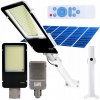 LED solárna pouličná lampa výkonná - 2200W - 6500K + diaľkové ovládanie - biela