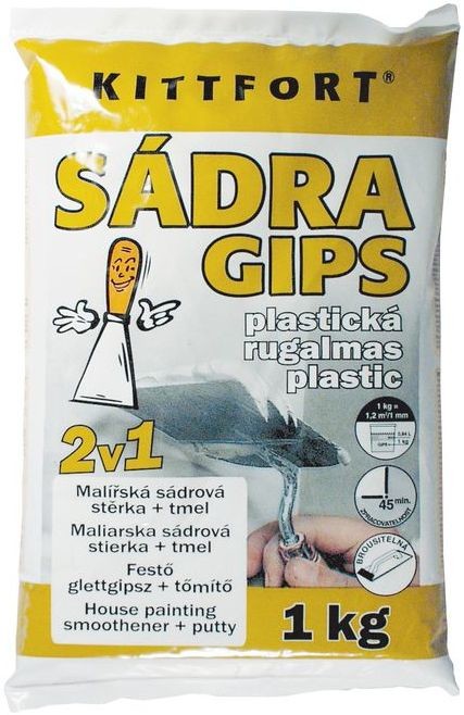 Kittfort Sadra Gips plastická 2v1 maliarska sadrová stierka + tmel 1 kg od  1,94 € - Heureka.sk