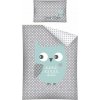 DETEXPOL Obliečky do postieľky Sova tyrkysová Bavlna, 100/135, 40/60 cm