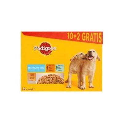 Mars PEDIGREE kapsička dog JUNIOR kuracie & jahňacie & hydinové & hovädzie s ryžou v želé 12 x 100 g