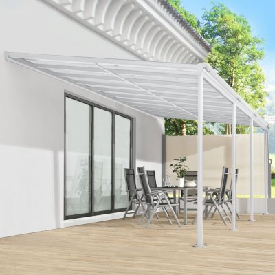 Goleto Zahradní hliníková pergola s polykarbonátem 6 x 3 m 6000W bílá