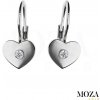 MOZA gold Diamantové náušnice srdiečko MG2011 Farba Zlata: biele Au