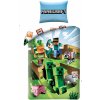 Halantex Bavlnené obliečky 140x200 + 70x90 cm - Minecraft zelené